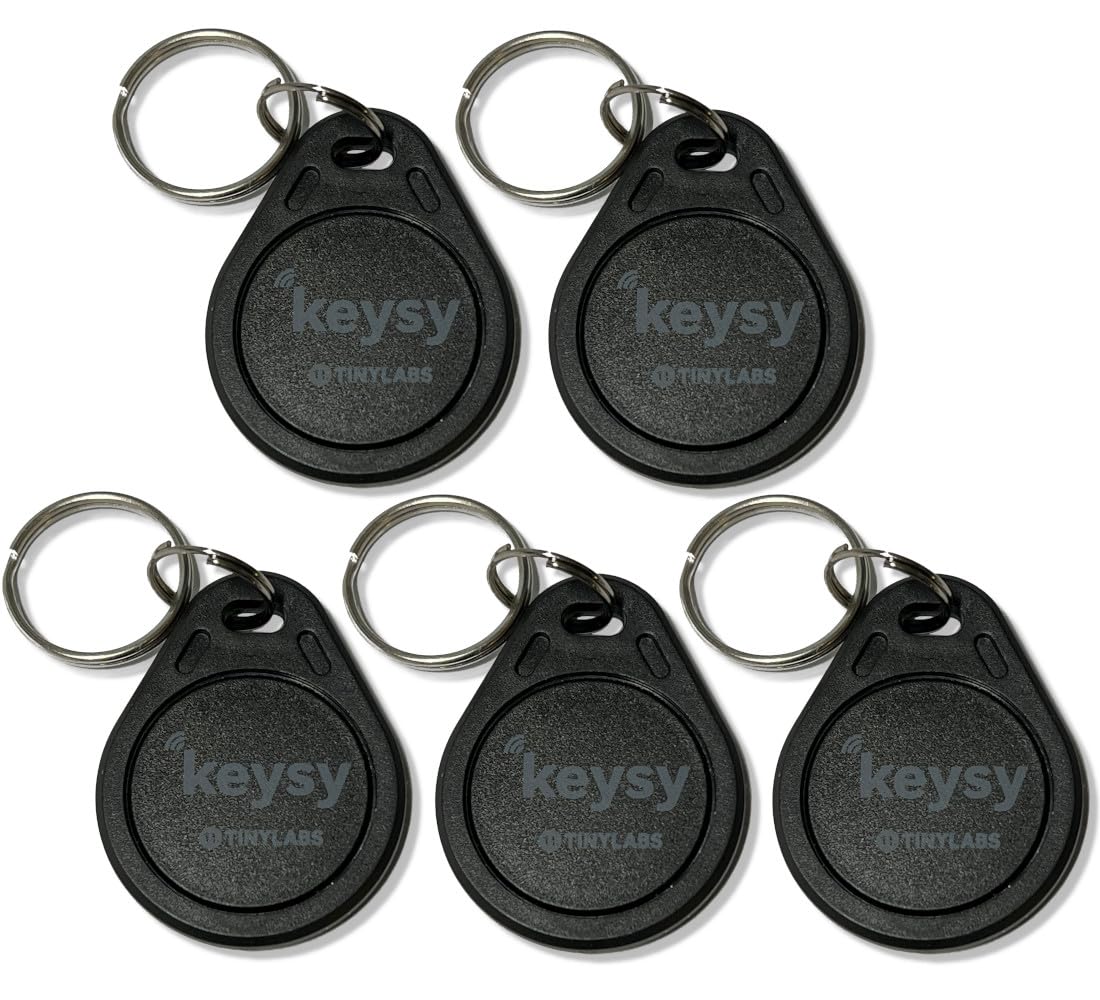 Keysy Rewritable RFID Key Fobs (5-Pack, Black)