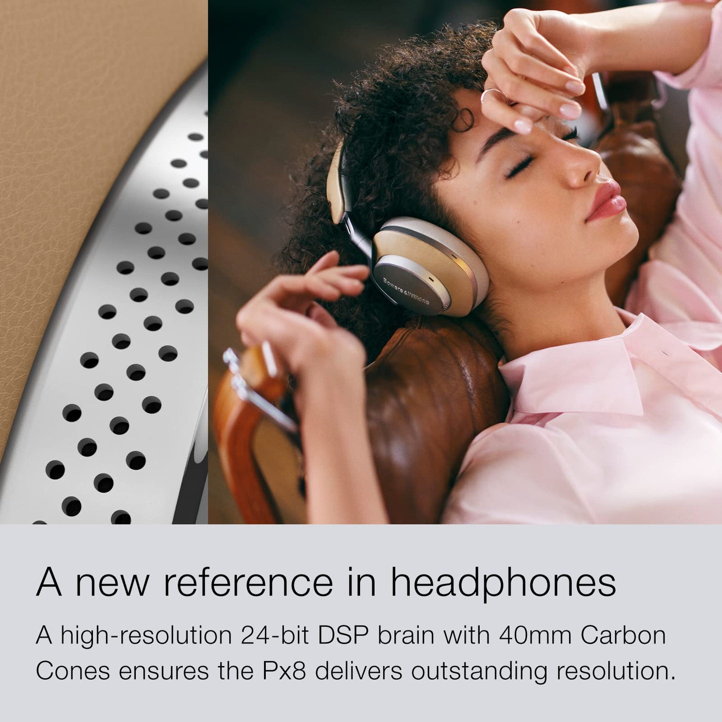 Bowers & Wilkins Px8 Over-Ear Wireless Headphones, Advanced Active Noise Cancellation, Compatible with B&W Android/iOS Music App, Premium