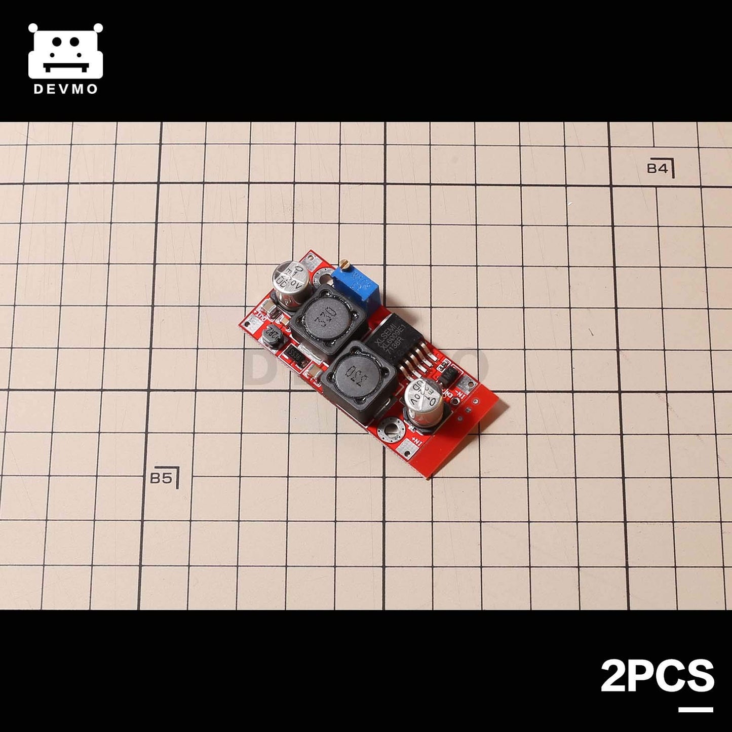 DEVMO 2PCS XL6009 Boost Buck DC-DC Adjustable Step-UP Down Power Converter Module Solar Voltage Replaces LM2577 Compatible with Ar-duino,Raspberry…