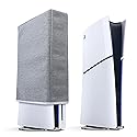 Raryars Dust Cover for PS5 Slim Dust Protector Custom Designed for Playstation 5 Slim Console Disc Edition & Digital Edition with Thick Cotton
