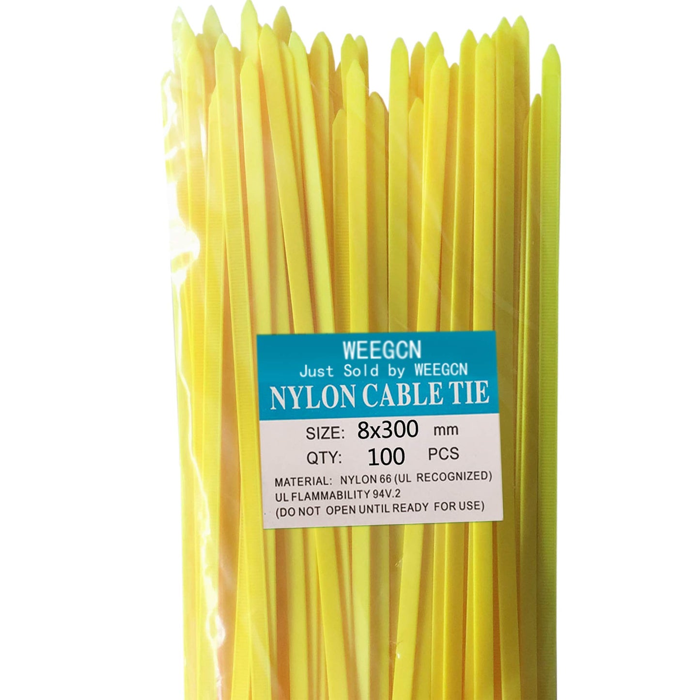 Nylon Cable Zip Ties 16 Inch 120 Pounds Strength - WEEGCN 100 Pcs Heavy Duty Self-Locking Zip Ties Fasten Wrap Nylon Cable Straps Wire Ties