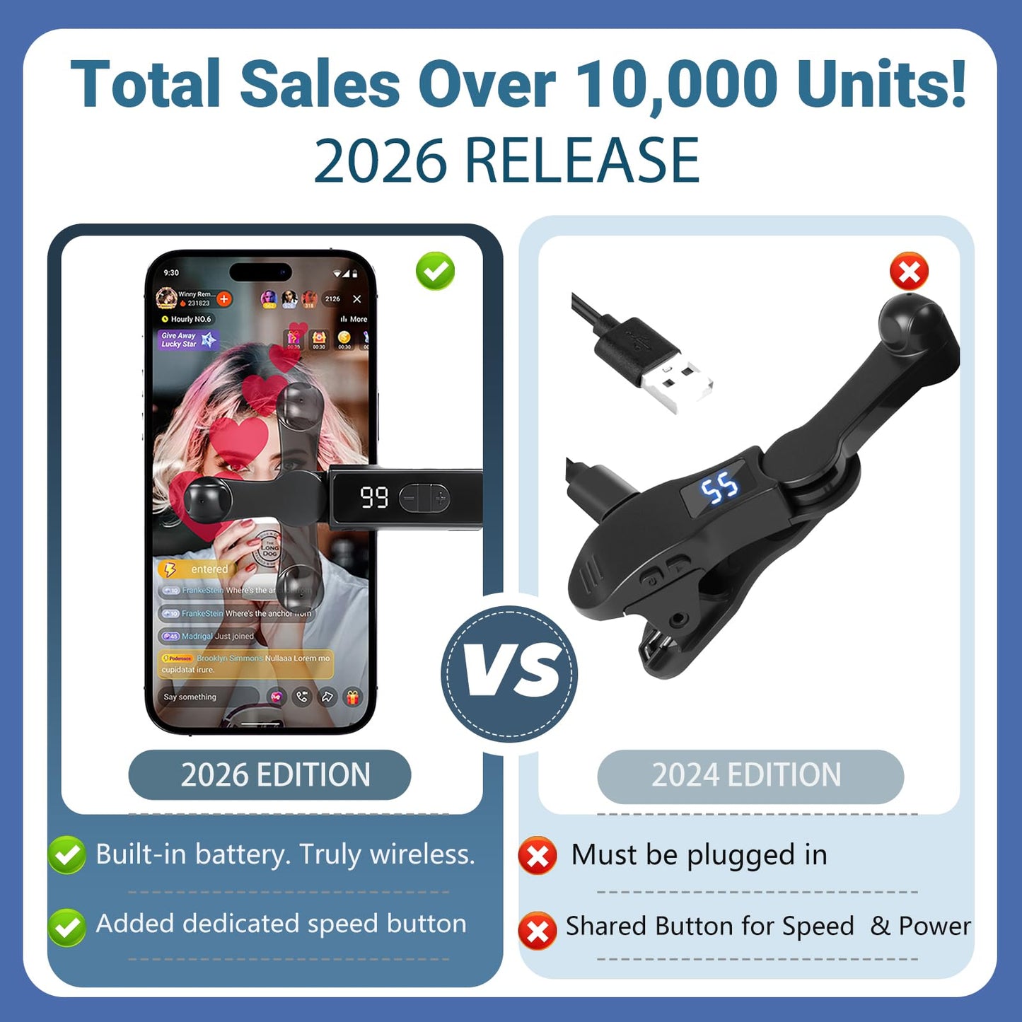 Auto Clicker Smart Tapper for iPhone iPad Android TikTok - Auto Touch Device with 107 Adjustable Speed, Instant Clicker for Live Stream Likes, Social