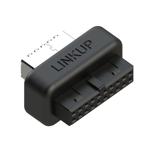 LINKUP - USB-C Front Panel Adapter - Converts Motherboard 3.0/3.1 IDC20 19-Pin Header to Type-C (A-Key) - Designed for All USB-C Devices - Solid