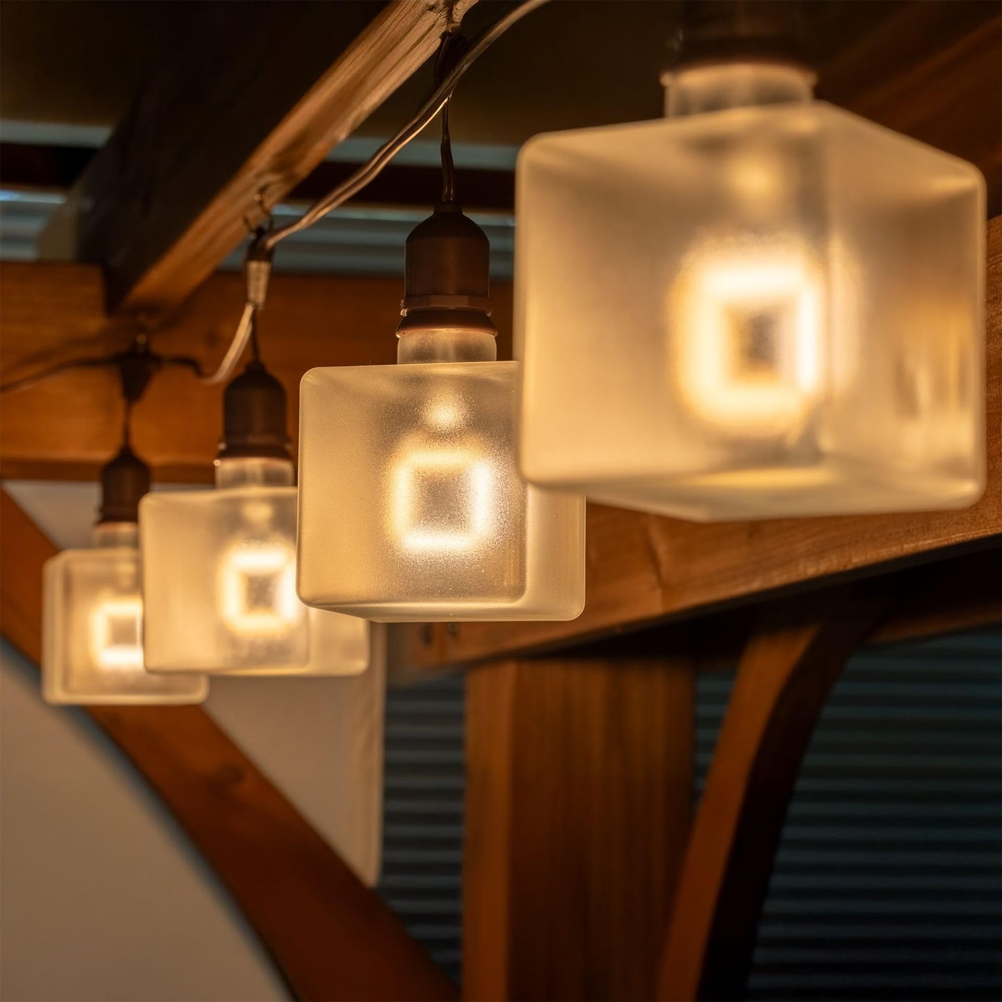 Festive Living LED Cube Light, Unique Edison Bulb with Square Filament