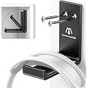 APPHOME Foldable Headphone Stand & Headset Holder Mount, No-Scratch Silicone Pad Wall Hook for Gaming Headset, Space-Saving Under Desk Hanger