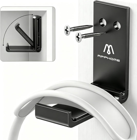 APPHOME Foldable Headphone Stand & Headset Holder Mount, No-Scratch Silicone Pad Wall Hook for Gaming Headset, Space-Saving Under Desk Hanger
