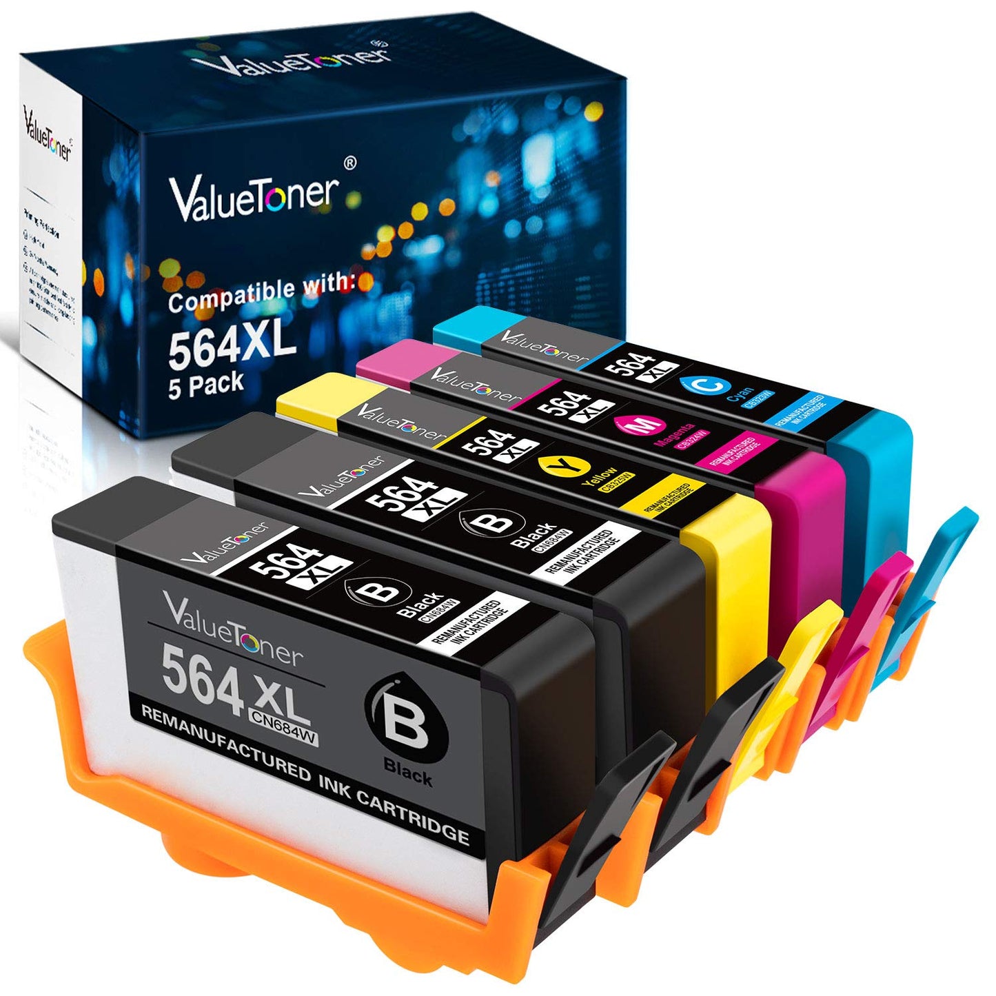 Valuetoner Remanufactured Ink Cartridge Replacement for HP 564XL 564 XL for Officejet 4620, Photosmart 5520 6520 7520 6515 5514 C410, Deskjet 3520