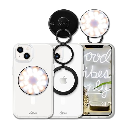 Sonix MagLink Selfie Light and Phone Ring Grip for MagSafe iPhone 17, 16, 15, 14, 13, 12 Series, Magnetic Fully Adjustable Round Ring Light