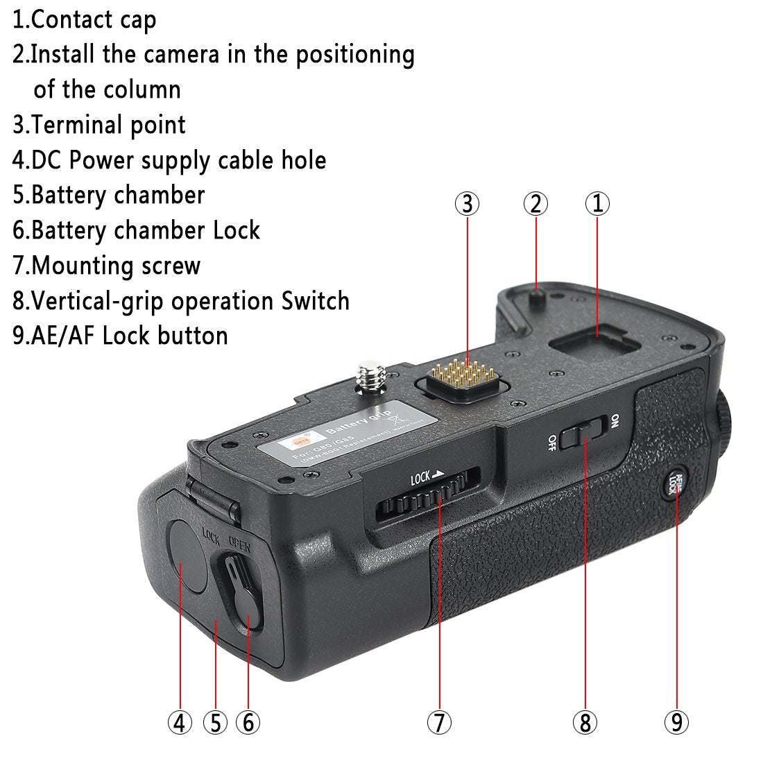 DSTE Pro DMW-BGG1 DMWBGG1 Vertical Battery Grip Compatible with Panasonic Lumix DMC-G80 DMC-G85 G80 G85 G95 Digital Camera as DMW-BLC12