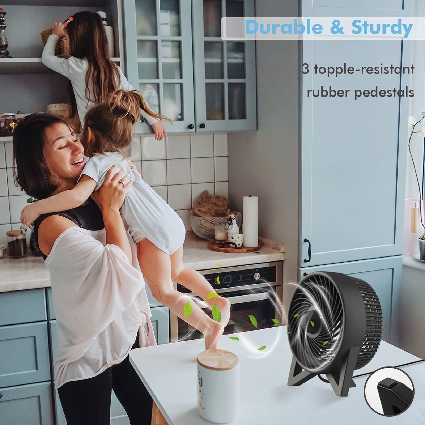 DR.PREPARE Desk Fan, 8 Inch Powerful Table Fan, Small Quiet Bedside Fan with 2 Speeds, Portable Personal Cooling Fan for Bedroom Sleeping Tabletop