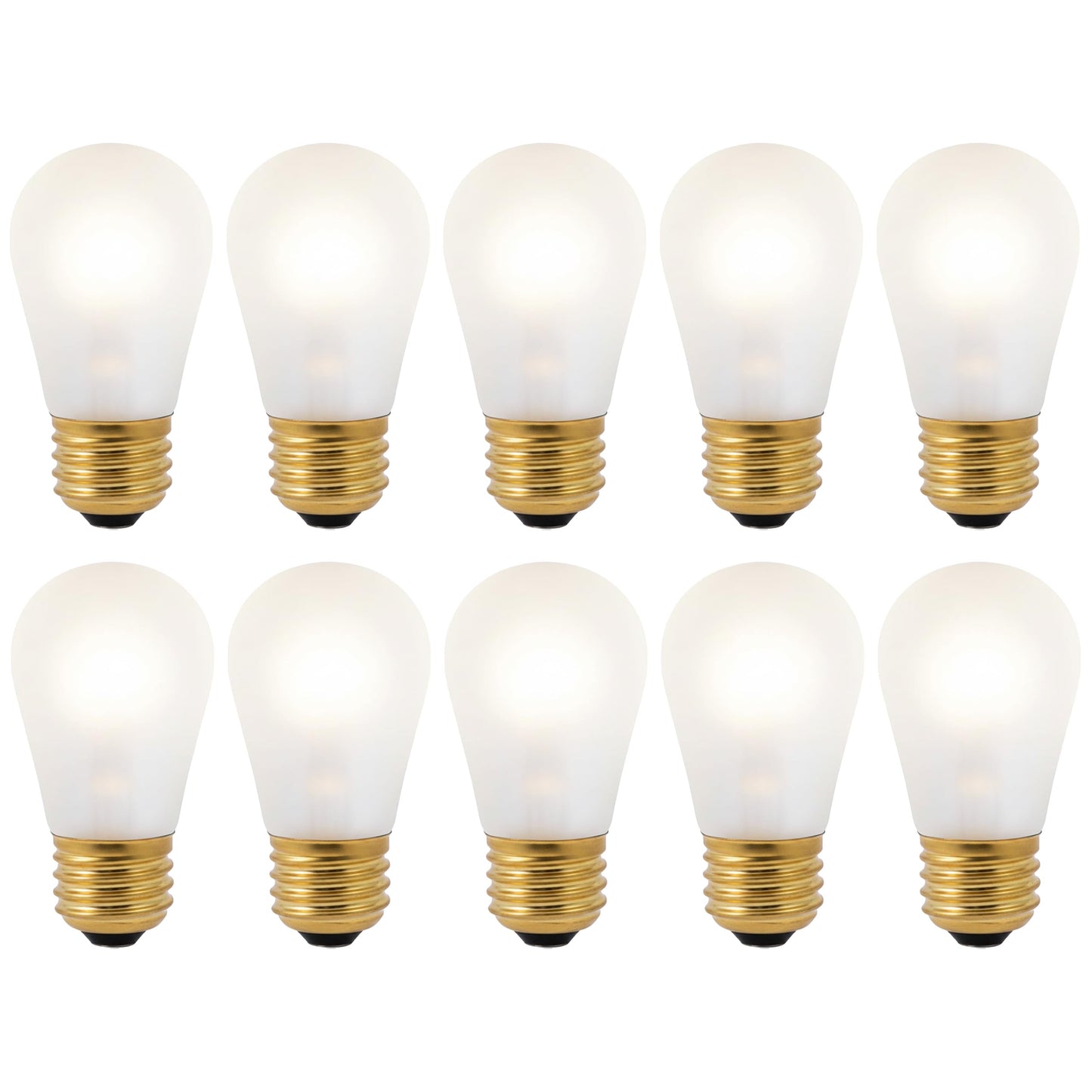 OHLECTRIC 11 Watt LED String Light Bulbs (10-Pack) 11W, S14 Frosted Bulbs, 2700K Warm White, Dimmable, E26 Medium Base 130V Outdoor Shatter Resistant