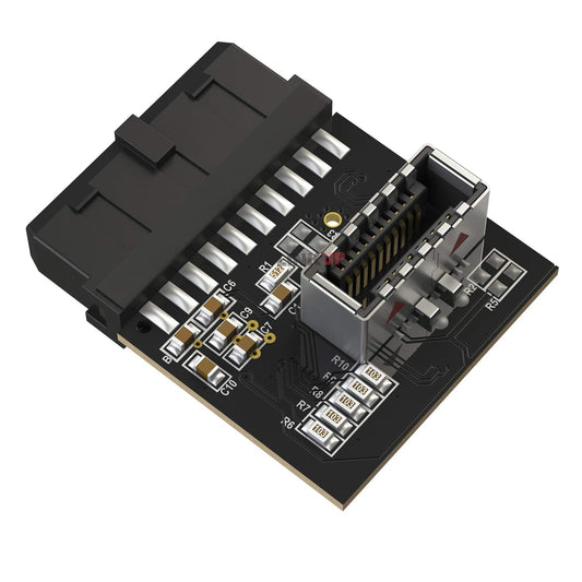 LINKUP - [Active Chip USB 3.0 (3.2 Gen 1) Internal IDC 20 Pin Motherboard Header to A-Key (Type-E) 20 Pin Female Converter for Type C Panel Mount