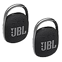 JBL 2 Pack Clip 4 Waterproof Wireless Audio Bluetooth Speaker Bundle (Black)