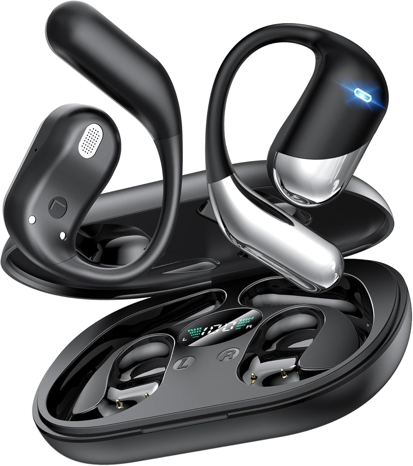 Ultra Open Ear Headphones, Over Ear Bluetooth Bone Conduction Earbuds
