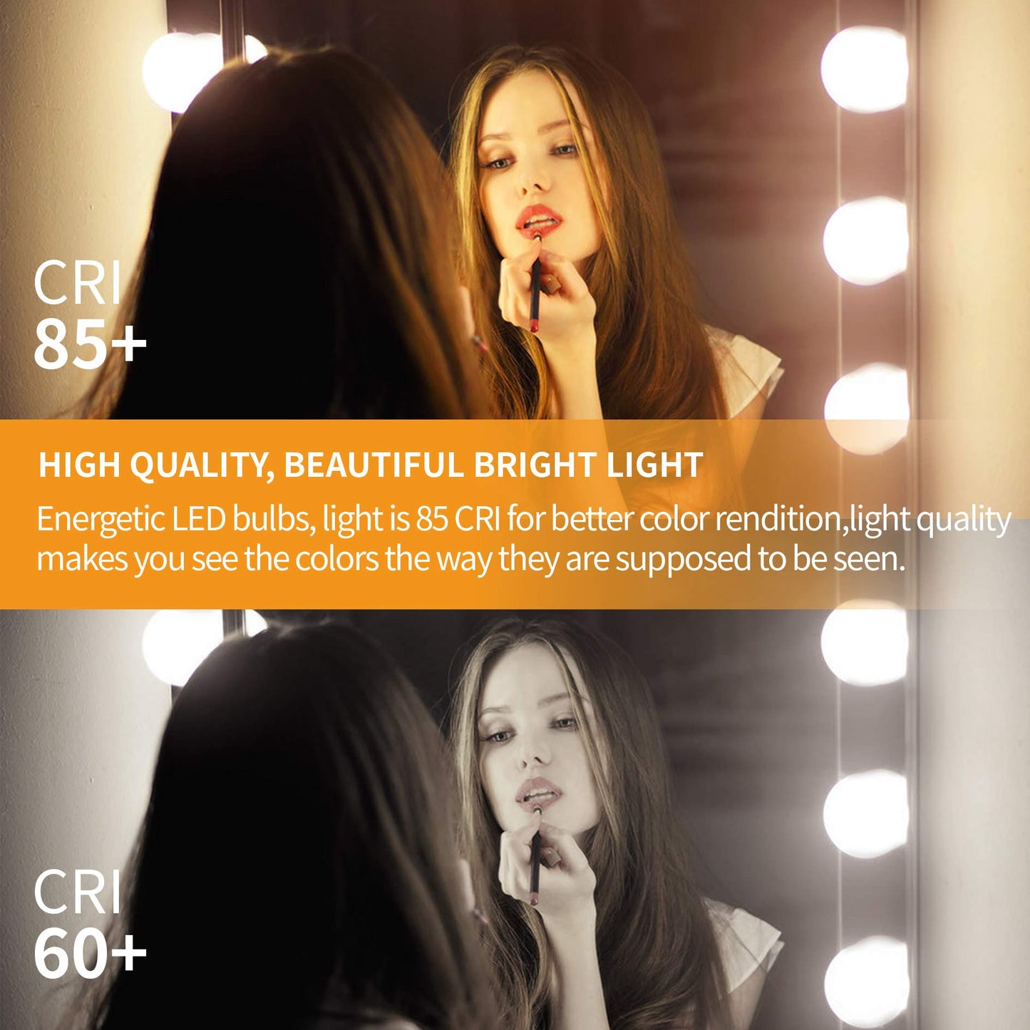 Honesorn 4 Pack G25 LED Globe Vanity Light Bulb 2700K Warm White, E26 Base