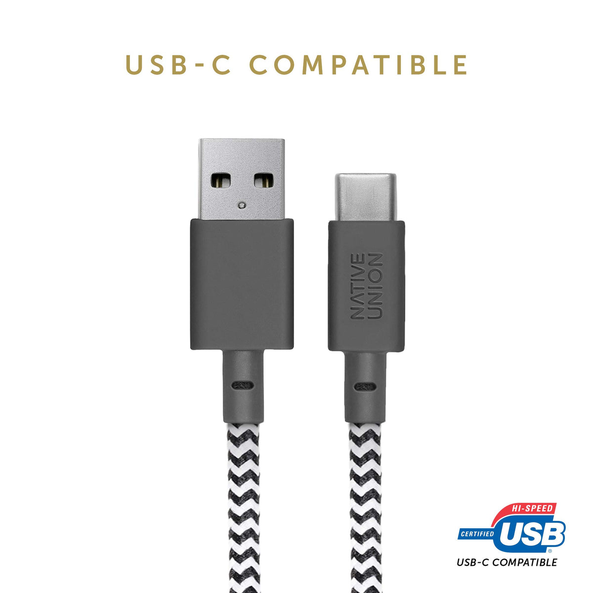 Native Union Belt Cable XL USB-A to USB-C - 10ft Ultra-Strong Charging Cable with Leather Strap for iPhone 18 Pro/Pro Max, iPhone Duo, Galaxy S26/S25