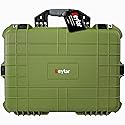 Eylar Large 20 Inch Protective Camera Case Water and Shock Proof With Foam (Green)