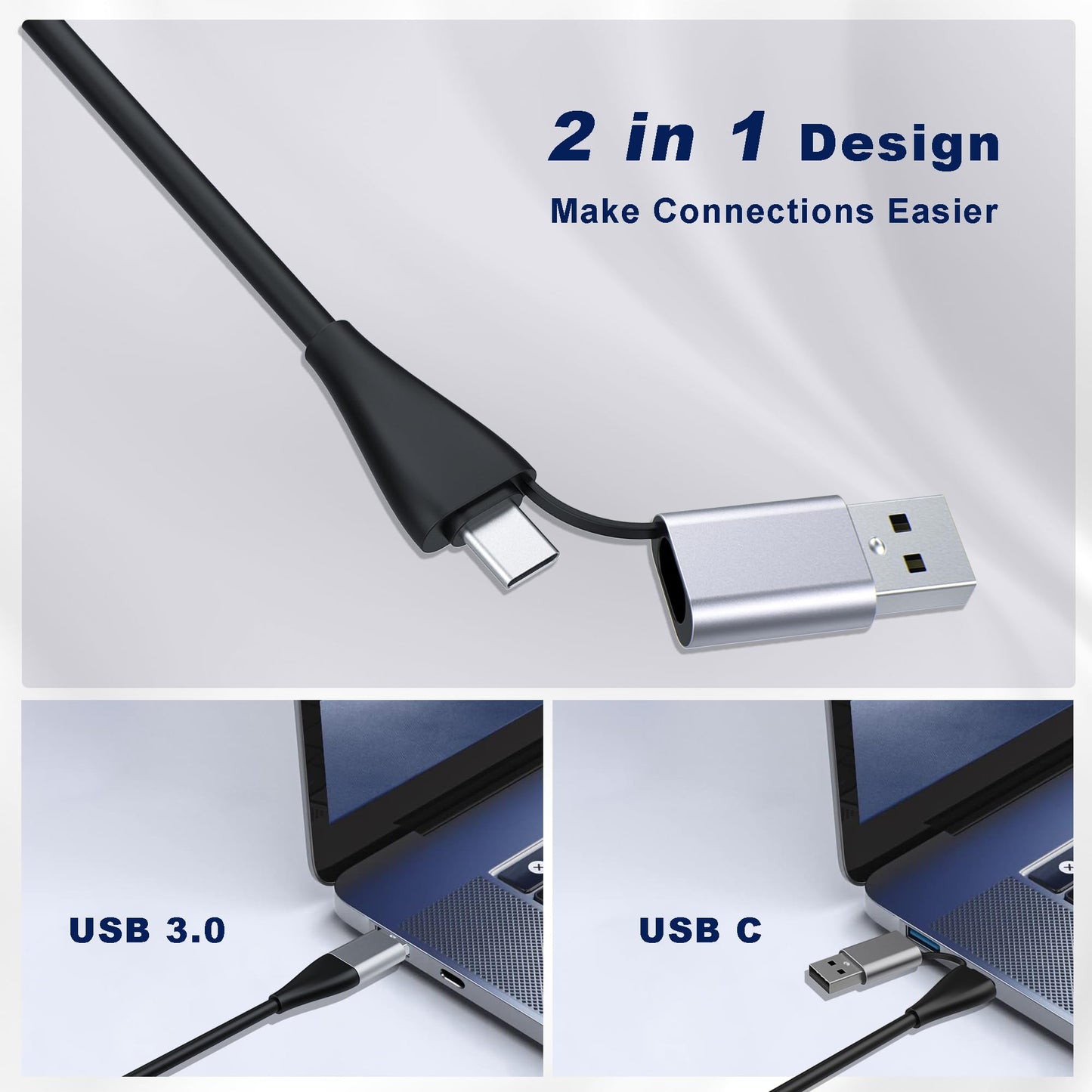 CFast 2.0 Card Reader 5-in-1, USB C USB 3.0 Aluminum Multi-Slot Memory Card Adapter with 5Gbps High-Speed Data Transfer, Simultaneous Reading