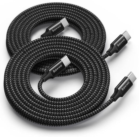 [2Pack, 10ft] Long USB C to USB C Cable, 60W Fast Charge Type C Charger Cord for iPhone 16 15/16 15 Pro/16 15 Plus/16 15 Pro Max Samsung Galaxy S25