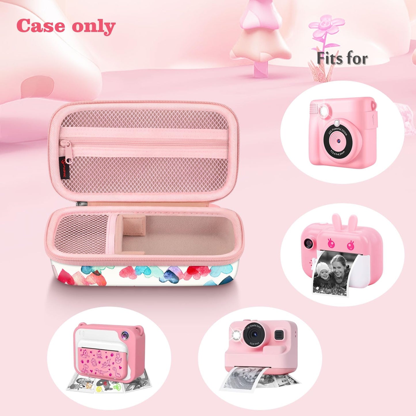 Fintie Kids Camera Case Compatible with ESOXOFFORE, MINIBEAR, Dylanto, GKTZ, Mgaolo, WEEFUN Instant Print Digital Cameras, Hard Carrying Storage Bag