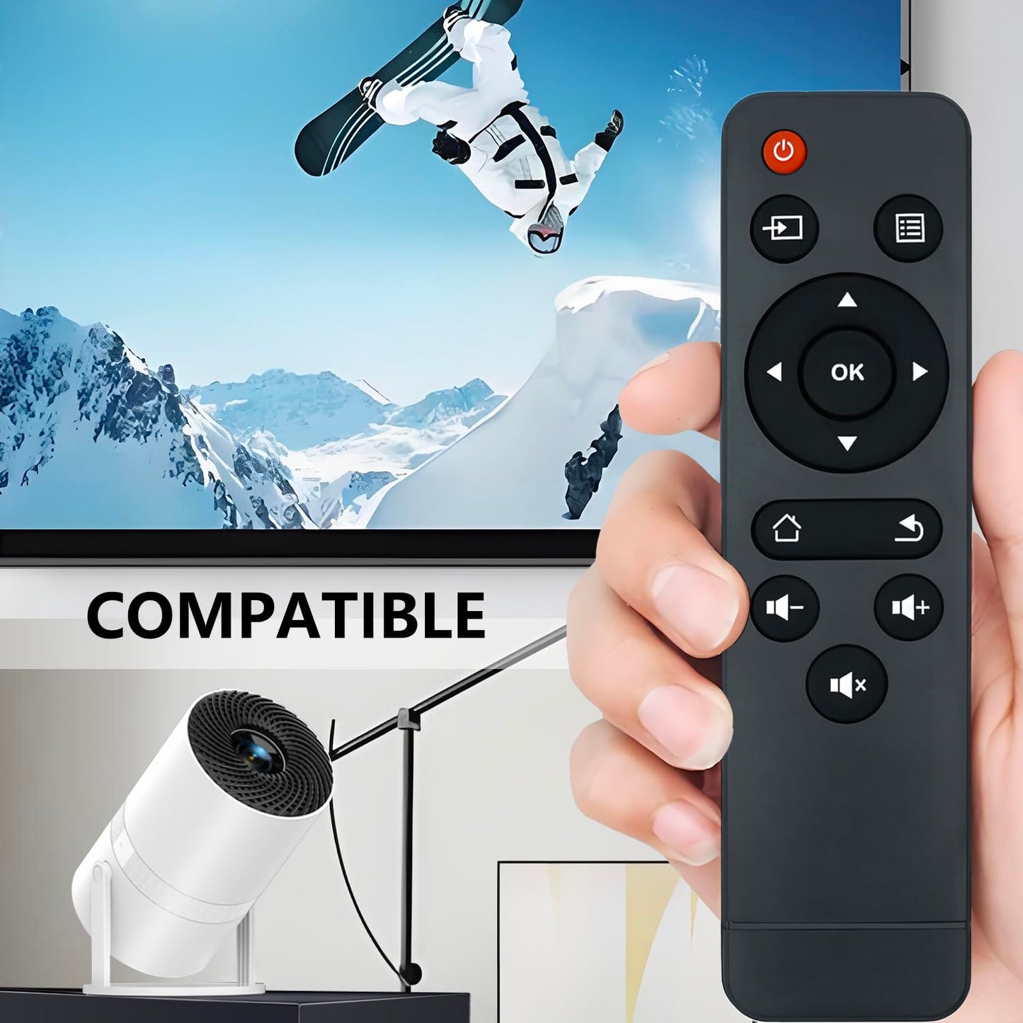 Muvxeznli Replacement Remote Control Compatible with PANSEBA AK-69,OWNKNEW K11 Mini Portable Movie Projectors