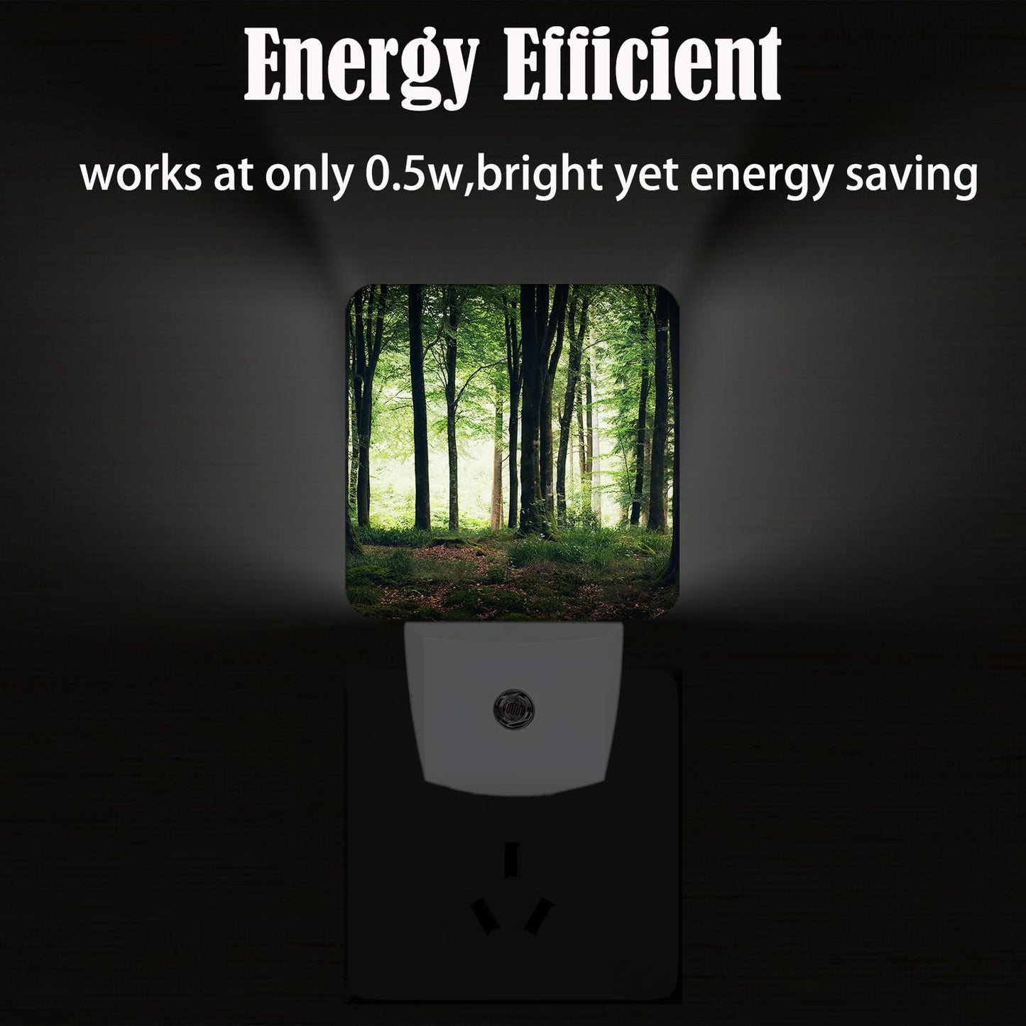 FSHVQKD Green Forest Night Light,Plug Into Wall with Dusk to Dawn Light Sensors, Warm Nightlights for Bedroom, Bathroom, Hallway, Kitchen, Gifts Ideal