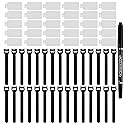 60 Pieces Cable Labels & Reusable Hook and Loop Fastening Ties Set - 30 Pieces Cord or Wire Labels & 30 Pieces Labels for Electronic Cords, Home