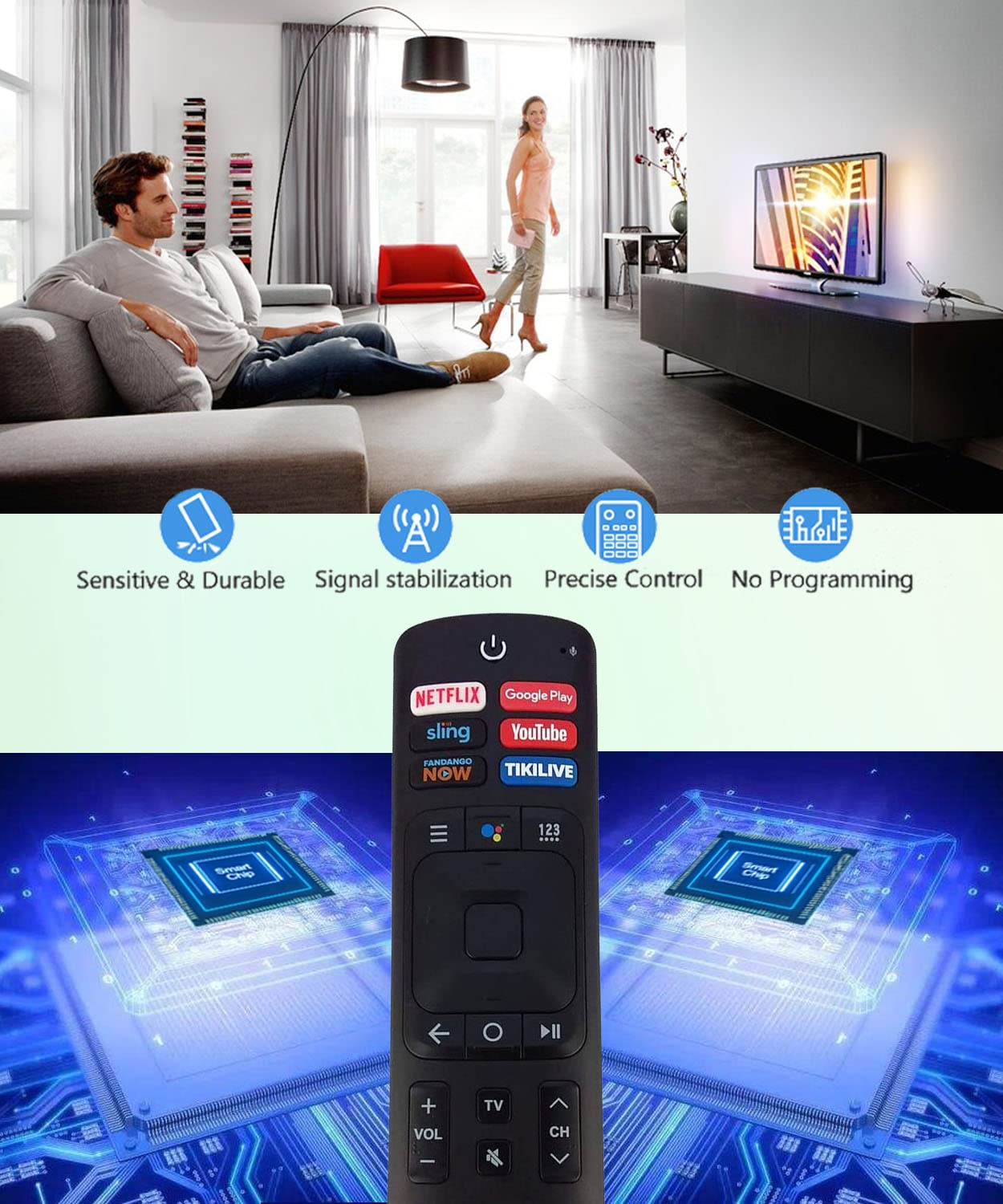 JISOWA Replacement Remote Control Universal for Sharp 4K Plasma UHD Ultra Smart TV ERF3A69S LC-40N5000 ERF3B69 LC-65N9000 ERF3B69S LC-43N6100 ERF3A69