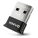 Kinivo USB Bluetooth Adapter for PC (BT5.0, Plug & Play Wireless Dongle Receiver for Ubuntu, Windows 11/10/8.1) - Works with Laptops, Headsets