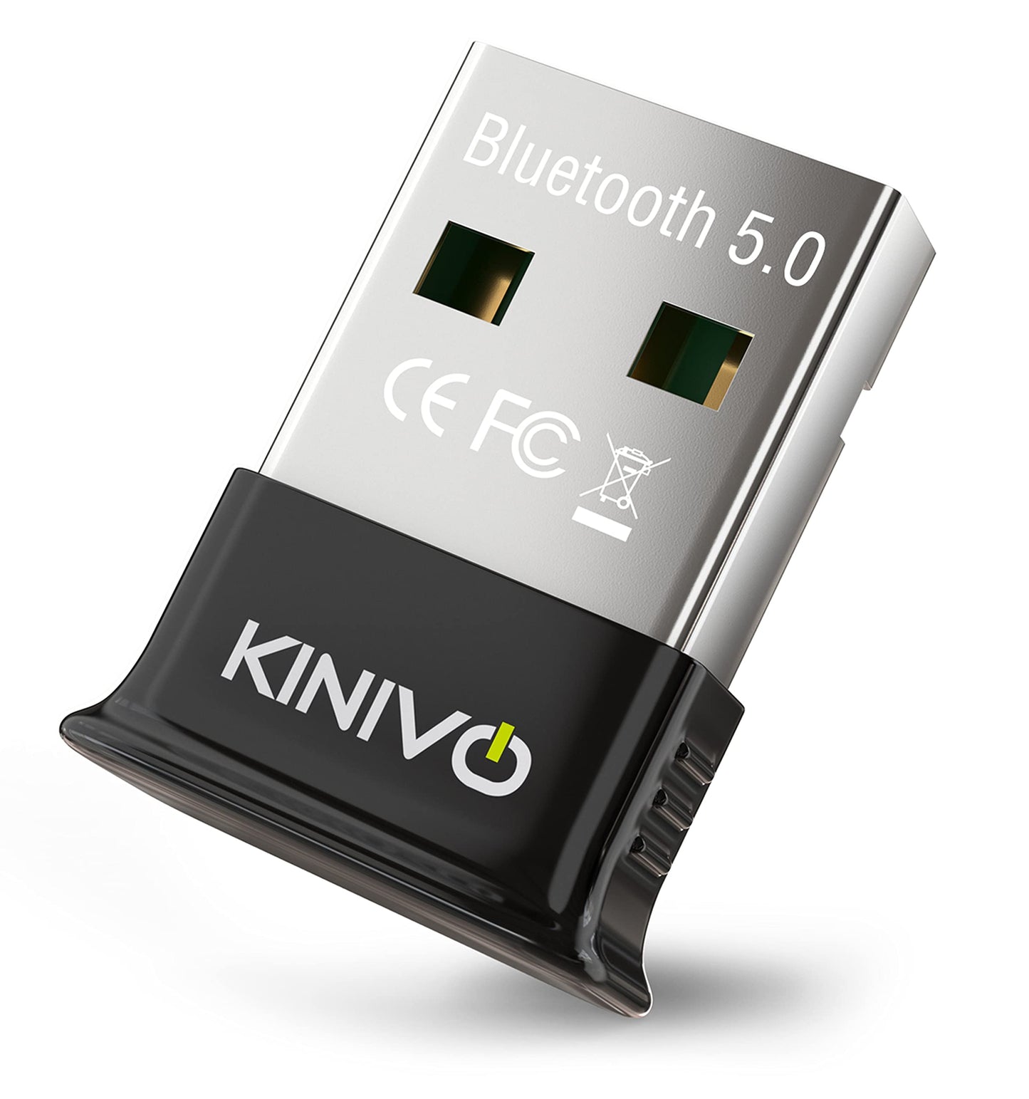 Kinivo USB Bluetooth Adapter for PC (BT5.0, Plug & Play Wireless Dongle Receiver for Ubuntu, Windows 11/10/8.1) - Works with Laptops, Headsets