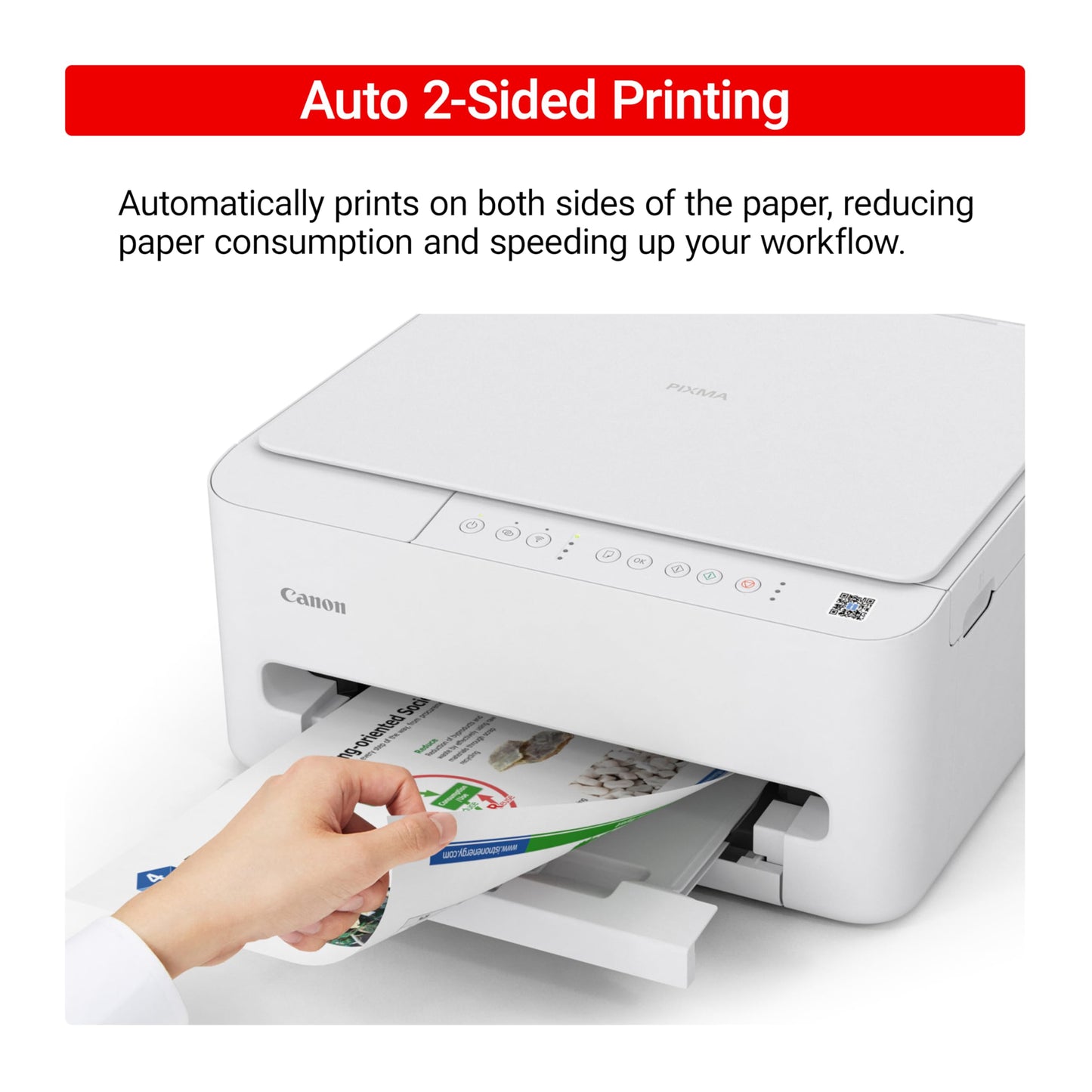 Canon PIXMA TS4320 Wireless Color Inkjet Printer for Duplex Printing, White - Cost Efficient Home Printer with Copier/Scanner, Compact Design, Easy
