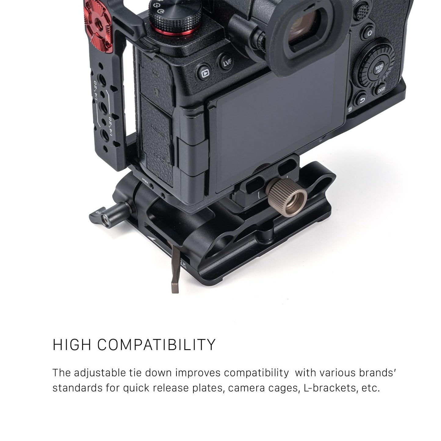 Tilta Universal ARCA Quick Release Baseplate | 1/4"-20 and 3/8"-16 Threads | Lightweight Aluminum Alloy Construction | Black | TA-UABP-B