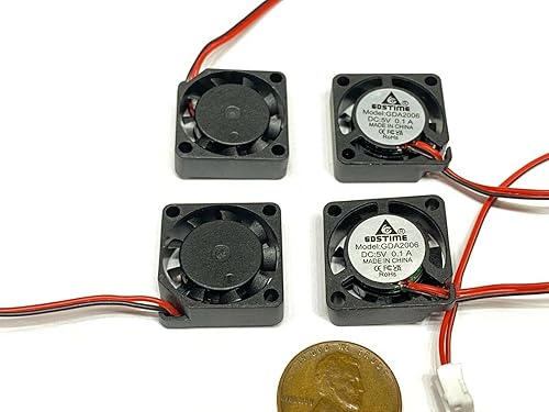 4 Pieces 2006 micro Small 5V DC Cooling Fan 20mm 6mm 2 Pin Mini axial 2cm E36