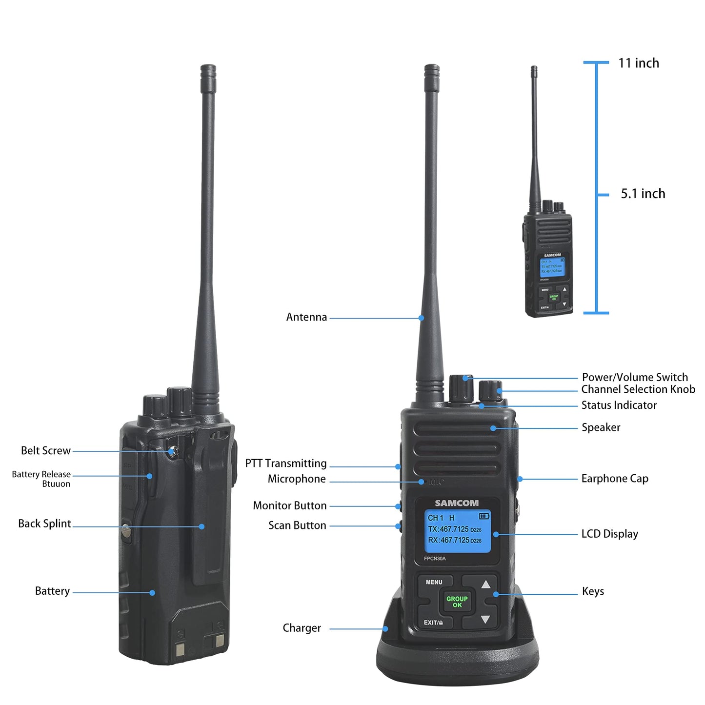 SAMCOM Walkie Talkie USB Programming Data Cable, Suitable FPCN30A Two Way Radio(1 Pcs)