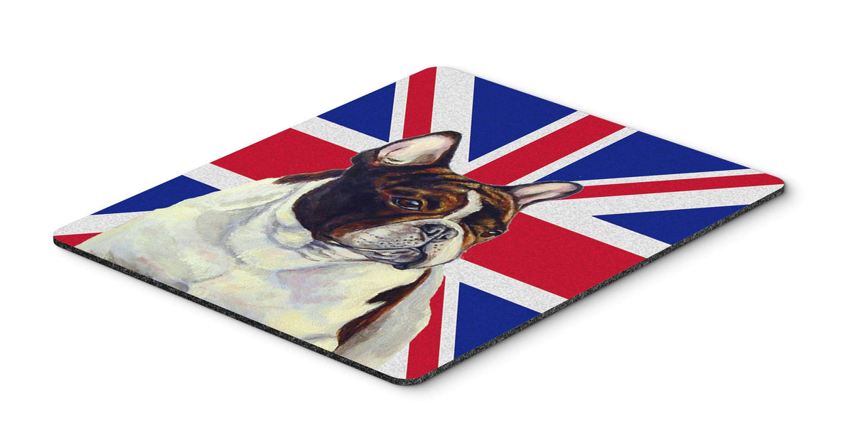 Caroline's Treasures LH9489MP French Bulldog with English Union Jack British Flag Mouse Pad, Hot Pad or Trivet for Home Office Gaming Working