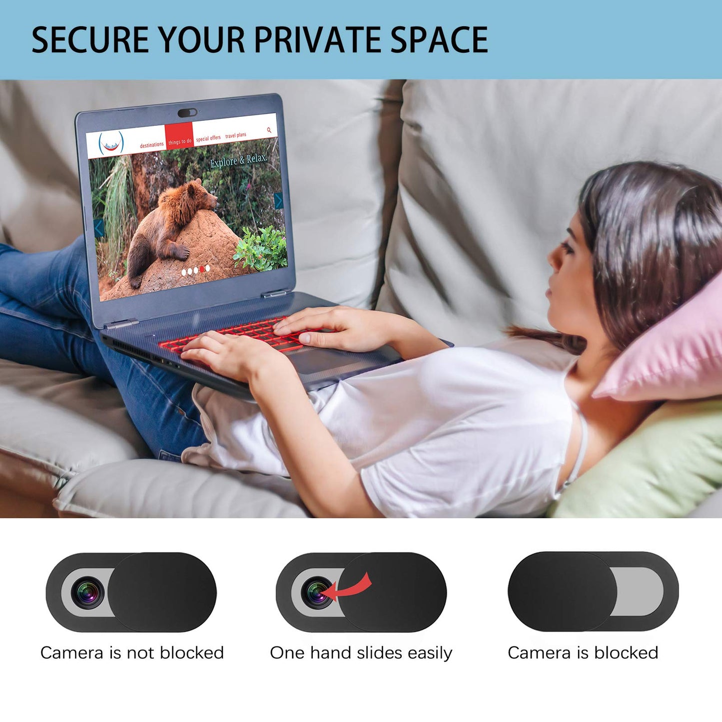 EYSOFT Webcam Cover, Webcam Cover Slide Compatible for Laptop, Desktop, PC, MacBook Pro, iMac, Mac mini, iPad Pro, Smartphone,Protect Your Privacy