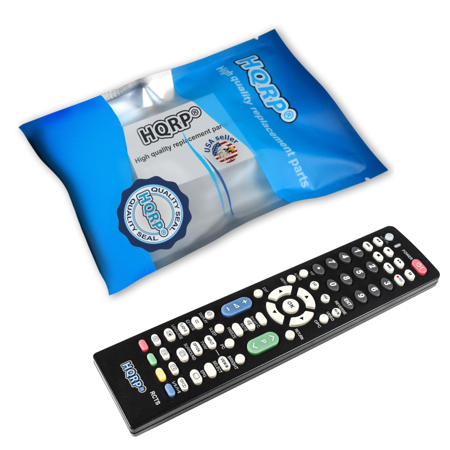 HQRP Remote Control fits Sharp LC-32GP1U LC-32GP3U-B LC-32GP3U-R LC-32GP3U-W LC-32L400M LC-32LE700UN LCD LED HD TV Smart 1080p 3D Ultra 4K AQUOS