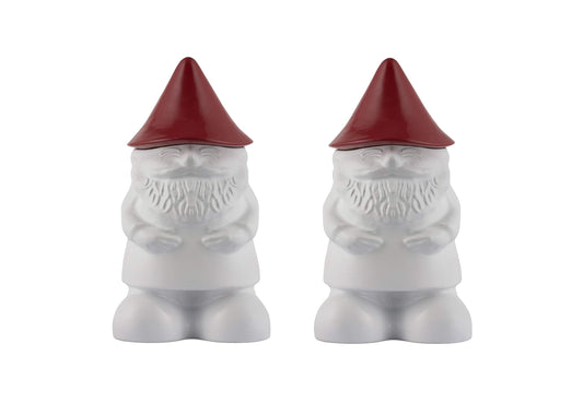 TIKI Brand 2-Pack Decorative Gnome Table Torch, for Outdoor Lighting in Patio, Backyard, 7 Inch, Red and White, 1120166