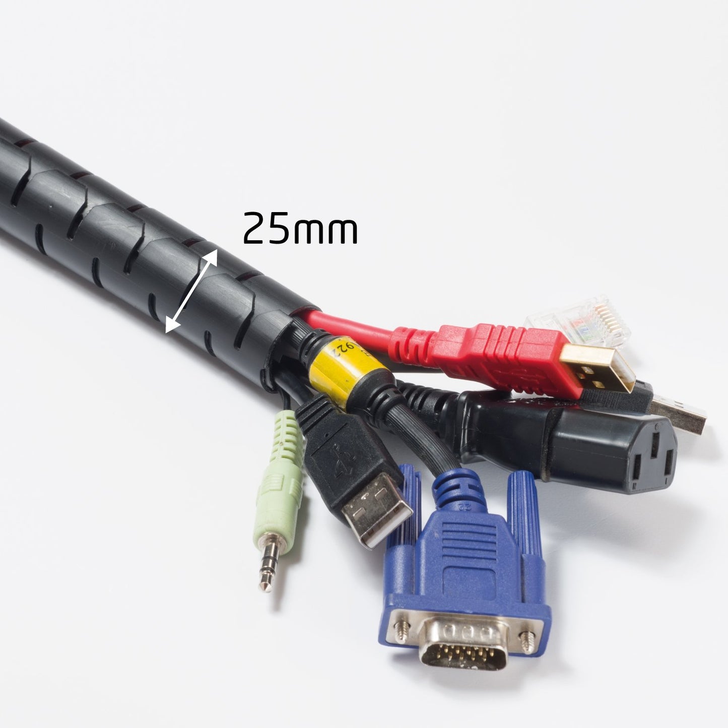 D-Line Cable Zipper Cord Tube Organizer with Zip Tool, Cable Management Sleeve, Cover for Long Wire Runs, 1 Inch Diameter (8.2 FT, Black)