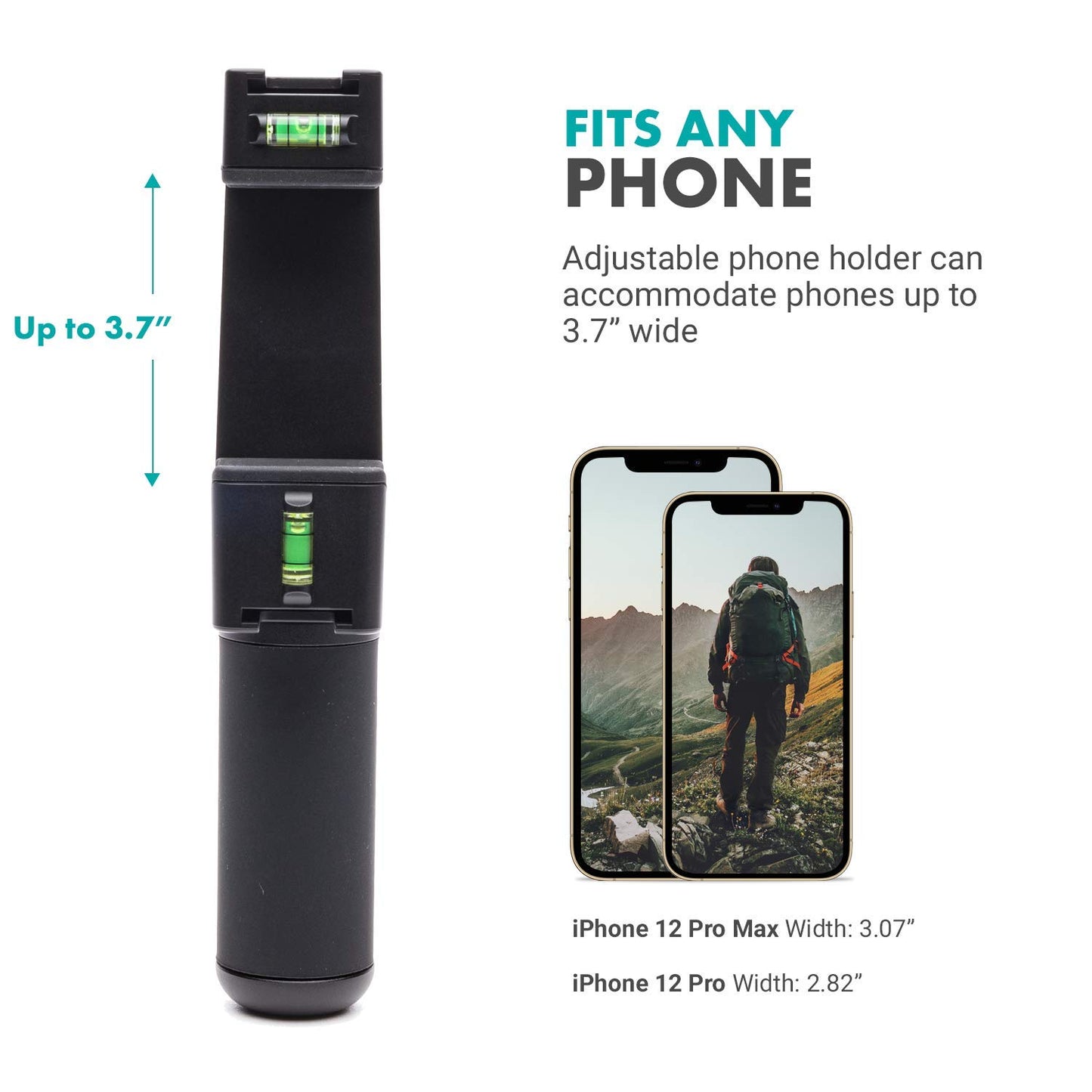Movo P-3 Rotating Phone Tripod with Cold Shoe Mount for Light, Mic, or Grip - Compatible with iPhone, Samsung, Google, Android Phones