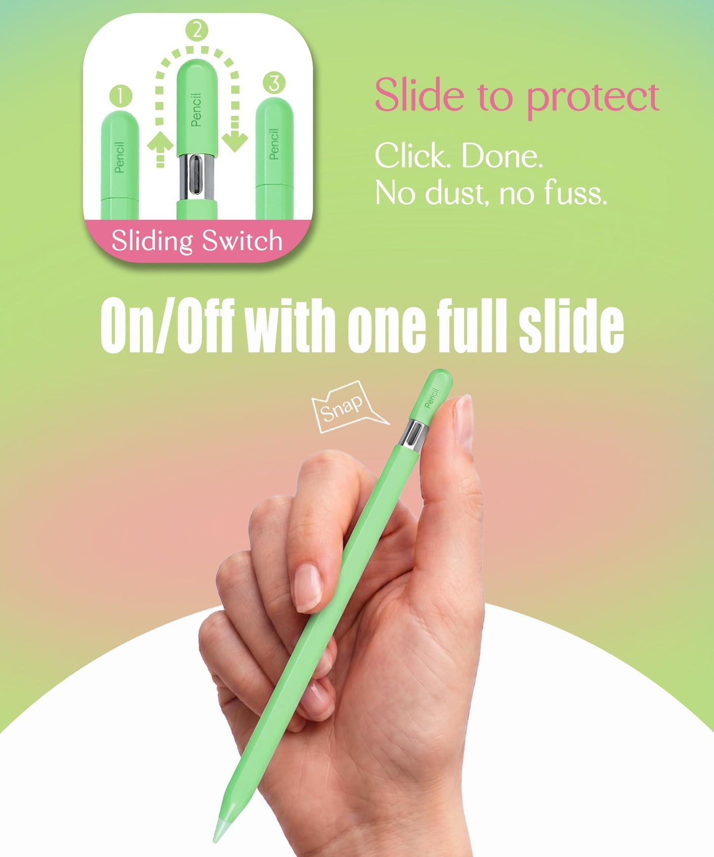 Aplfan USB-C Pencil for Apple iPad 2018-2026: Slide-Switch & Hidden-Port