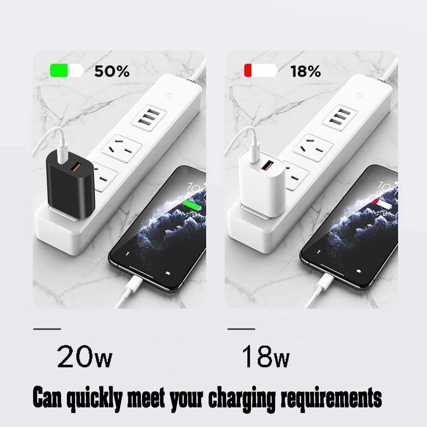 3 Pack USB C Charger Block,20W USB-C & USB-A Port Charger?for i Phone 17/16/15/14/13/12/11/X/8, i Pad and More