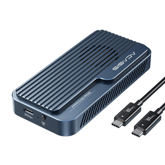 ACASIS 80Gbps M.2 NVMe SSD Enclosure, with Cooling Fan, Compatible with Thunderbolt5/USB4 V2.0, Back Compatible with Thunderbolt4/USB4 V1.0