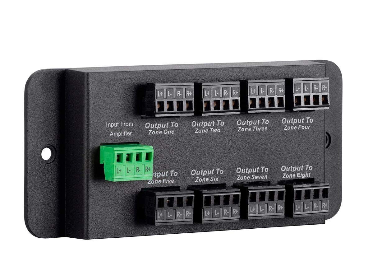 Monoprice 8 Zone Single Input Speaker Distribution Hub, Connect Up to 8 Pairs of Speakers to A Single Amplifier or Receiver, Black (138161)