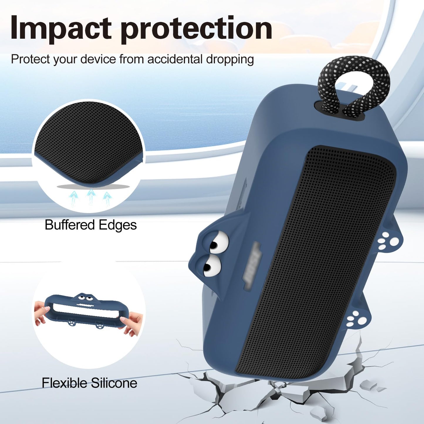 Silicone Case for Bose SoundLink Plus Portable Bluetooth Speaker,Soft Cute Cartoon Protective Case Against Scratch and Drop, Only Compatible with Bose