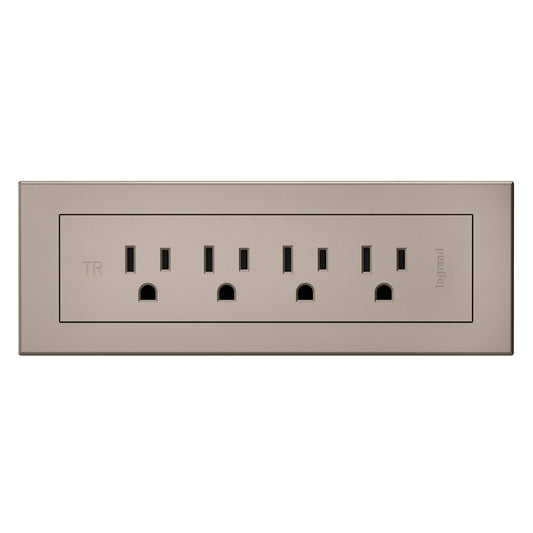 Legrand Wiremold RD4RNI radiant Furniture Power Center, Recessed Power Strip, 4 Outlets, 6 Foot Cord, Nickel
