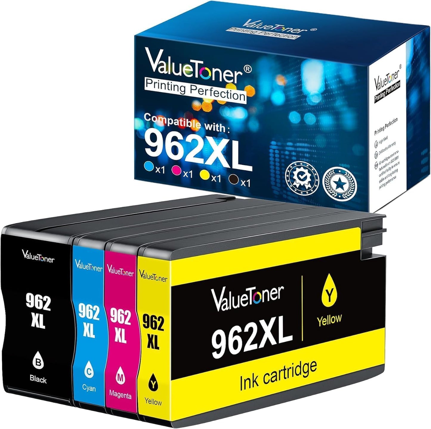 Valuetoner 962xl Ink Cartridges Combo Pack Remanufactured Ink Cartridge Replacement for HP 962XL 962 Ink for OfficeJet Pro 9015 9025 9018 9010 9012
