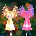 Qualife Solar Angel Lights Outdoor, Garden Gifts for Housewarming Mom Women,Solar Powered Decorative Lights for Garden Yard Patio, Cemetery Grave