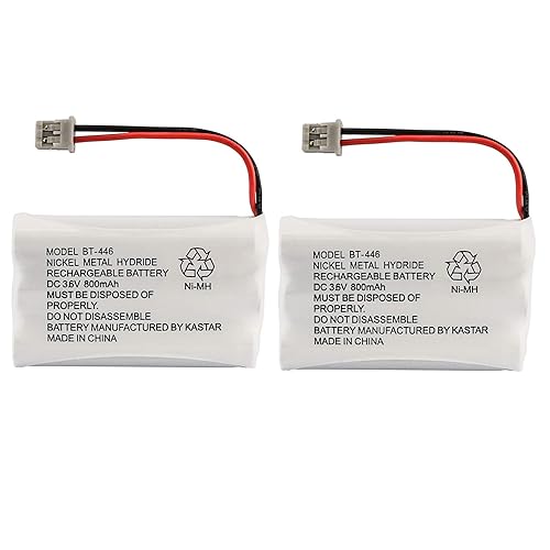 Gator Crunch BT-446 Cordless Phone Battery 800mAh for Uniden, made by GPI, Pack of 2.