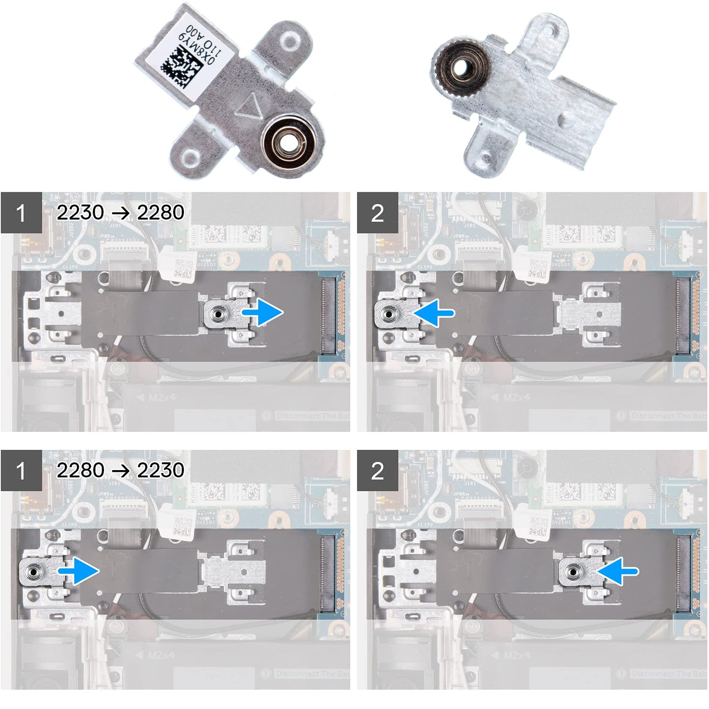 Deal4GO M.2 SSD Support Bracket Solid-State Drive Mounting Metal X8MY9 0X8MY9 for Dell G15 5510 5511 5515 2021